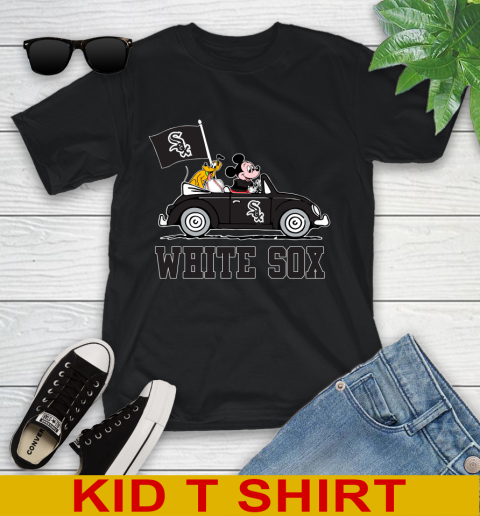 MLB Baseball Chicago White Sox Pluto Mickey Driving Disney Shirt Youth T-Shirt 2