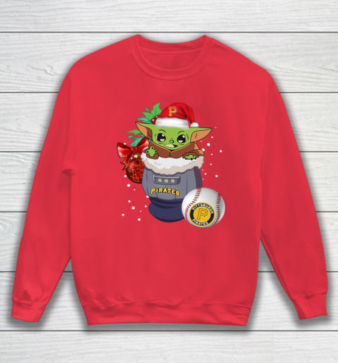 Pittsburgh Pirates Christmas Baby Yoda Star Wars Funny Happy MLB Sweatshirt 8