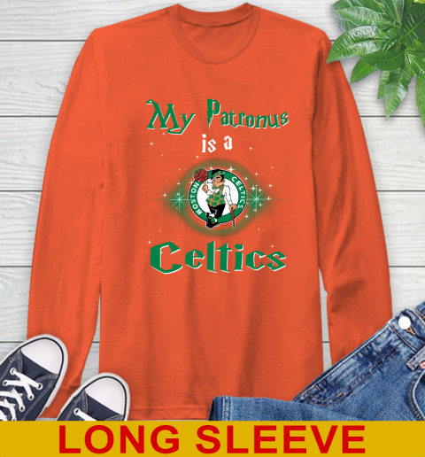NBA Basketball Harry Potter My Patronus Is A Boston Celtics Long Sleeve T-Shirt 4