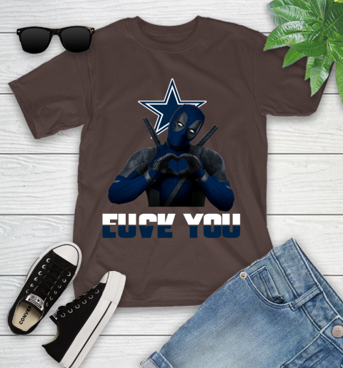 NHL Dallas Cowboys Deadpool Love You Fuck You Football Sports Youth T-Shirt 7