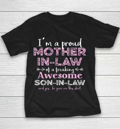 Womens I Am A Proud Mother in law Of A Freaking Awesome Son in law T Shirt.L8SJTVUNC9 Youth T-Shirt