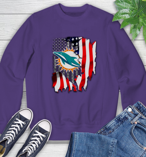 Miami Dolphins NFL Football American Flag Sweatshirt 4