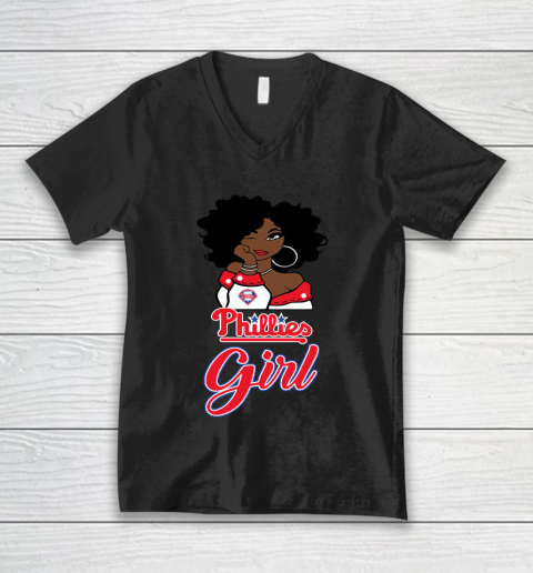 Philadelphia Philliess Girl MLB V-Neck T-Shirt