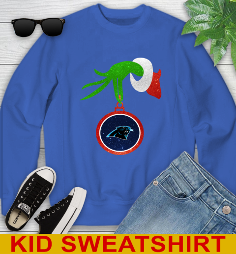 Carolina Panthers Grinch Merry Christmas NFL Football Youth Sweatshirt 7