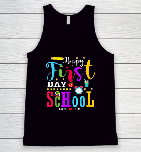 Back To School Teacher Student Happy First Day Of School Tank Top