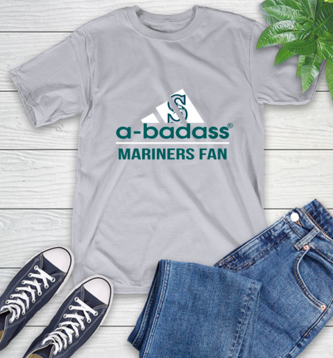 MLB A Badass Seattle Mariners Fan Adidas Baseball Sports T-Shirt 6