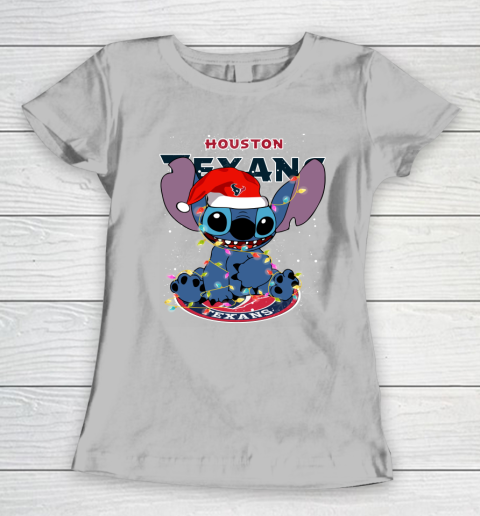 Houston Texans NFL Football noel stitch Christmas Women's T-Shirt 3