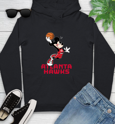 NBA Basketball Atlanta Hawks Cheerful Mickey Mouse Shirt Youth Hoodie