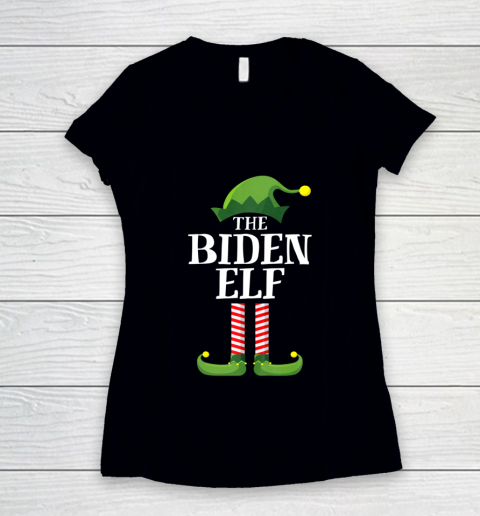 Biden Elf Matching Family Group Christmas Party Pajama Women's V-Neck T-Shirt