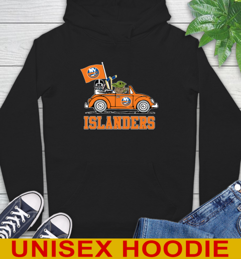 NHL Hockey New York Islanders Darth Vader Baby Yoda Driving Star Wars Shirt Hoodie 2