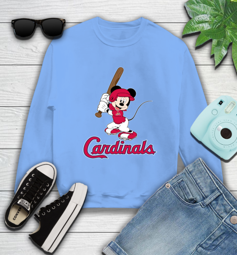 MLB Baseball St.Louis Cardinals Cheerful Mickey Mouse Shirt Sweatshirt 11