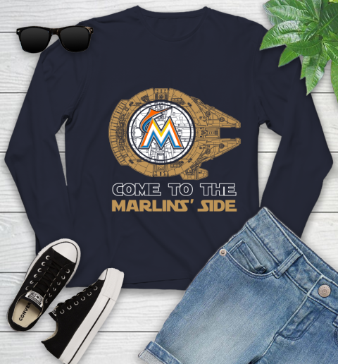 MLB Come To The Miami Marlins Side Star Wars Baseball Sports Youth Long Sleeve 2
