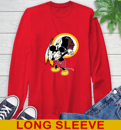 Washington Redskins NFL Football Dabbing Mickey Disney Sports Long Sleeve T-Shirt 10