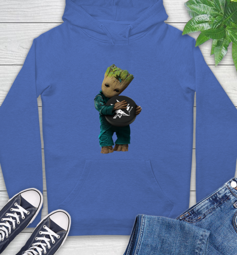 NHL Groot Guardians Of The Galaxy Hockey Sports San Jose Sharks Hoodie 9