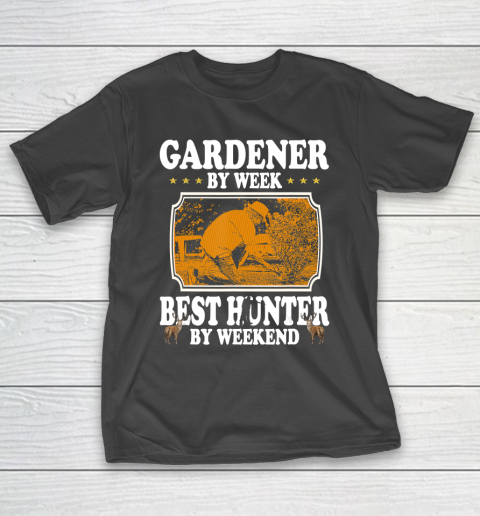 Father gift shirt Vintage Gardener by week best Hunter by weekend gifts father T Shirt T-Shirt