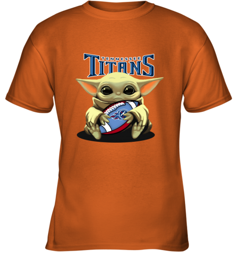 Baby Yoda Loves The Tennessee Titans zjz8 baby yoda loves the tennessee titans youth t shirt 26 front safety orange