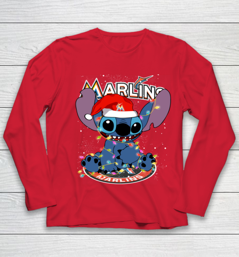 Miami Marlins MLB noel stitch Baseball Christmas Youth Long Sleeve 7