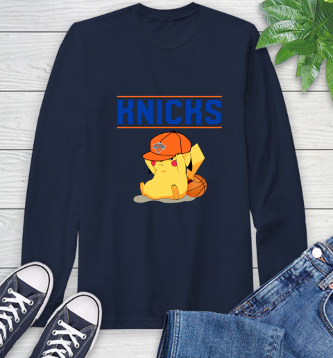 NBA Pikachu Basketball Sports New York Knicks Long Sleeve T-Shirt 4