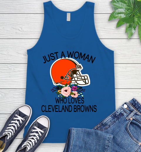 NFL Just A Woman Who Loves Cleveland Browns Football Sports Tank Top 3