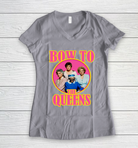 Golden Girls Tshirt Bow To The Queens Women's V-Neck T-Shirt 2