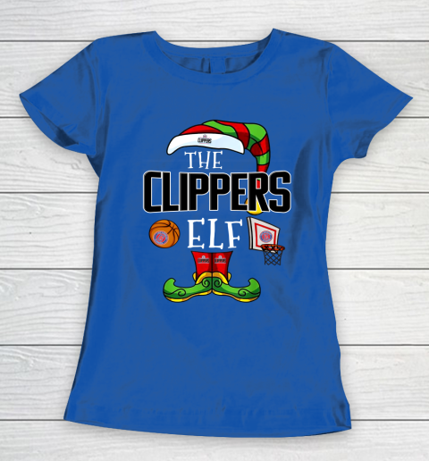 LA Clippers Christmas ELF Funny NBA Women's T-Shirt 8
