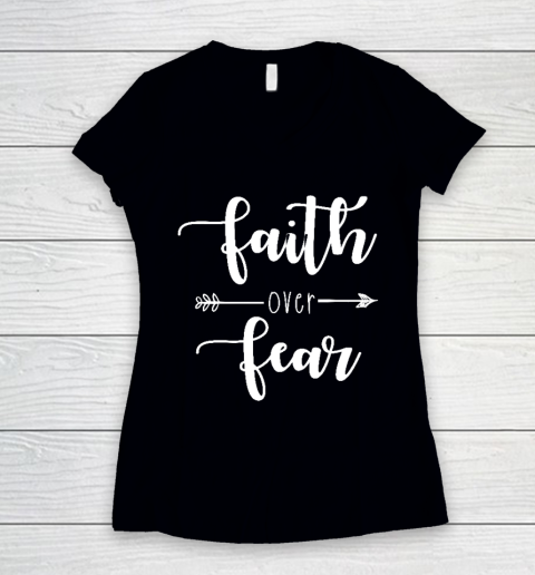 Faith Over Fear Relaxed Women's V-Neck T-Shirt