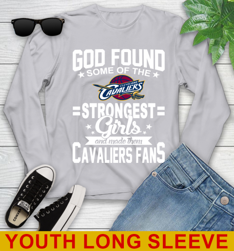 Cleveland Cavaliers NBA Basketball God Found Some Of The Strongest Girls Adoring Fans Youth Long Sleeve 5