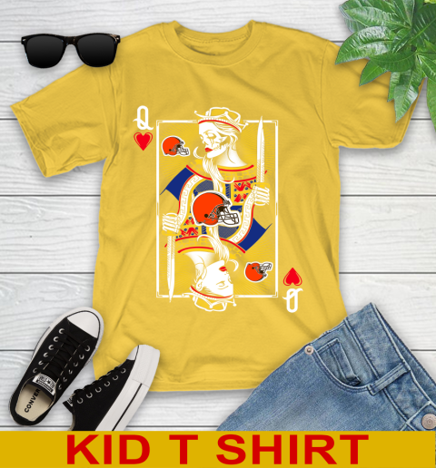 NFL Football Cleveland Browns The Queen Of Hearts Card Shirt Youth T-Shirt 10 NFL Football Cleveland Browns The Queen Of Hearts Card Shirt Youth T-Shirt - Image 10