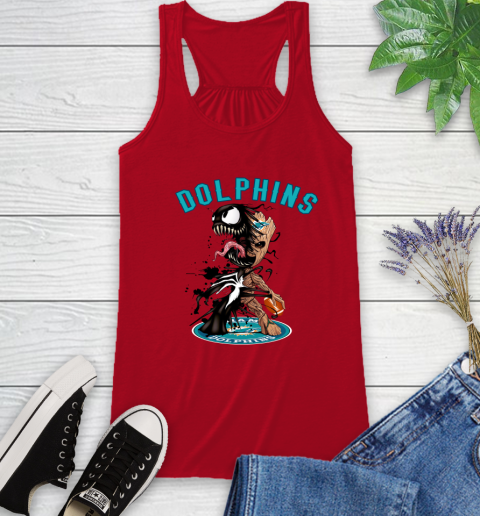 NFL Miami Dolphins Football Venom Groot Guardians Of The Galaxy Racerback Tank 6