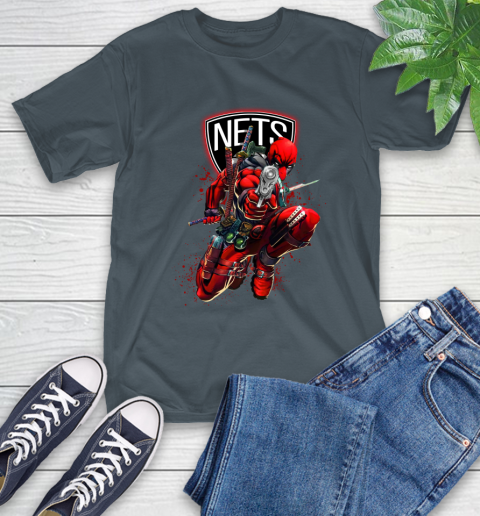 NBA Deadpool Marvel Comics Sports Basketball Brooklyn Nets T-Shirt 9