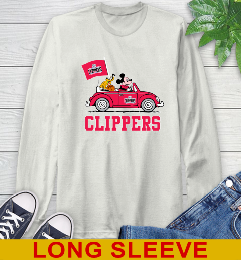 NBA Basketball LA Clippers Pluto Mickey Driving Disney Shirt Long Sleeve T-Shirt 12
