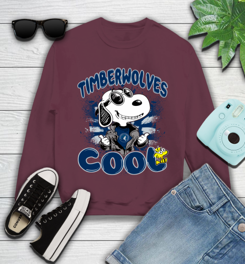 NBA Basketball Minnesota Timberwolves Cool Snoopy Shirt Youth Sweatshirt 3