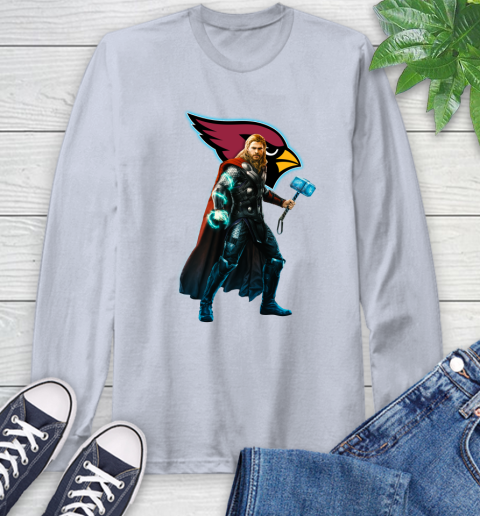 NFL Thor Avengers Endgame Football Arizona Cardinals Long Sleeve T-Shirt 6