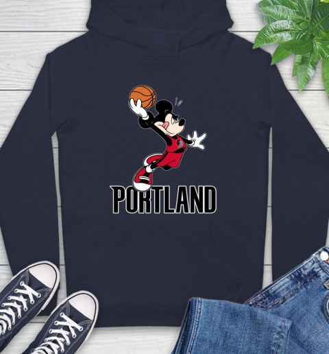 NBA Basketball Portland Trail Blazers Cheerful Mickey Mouse Shirt Hoodie 4