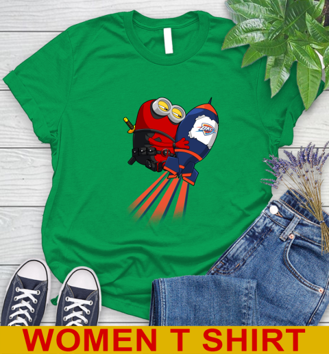 NBA Basketball Oklahoma City Thunder Deadpool Minion Marvel Shirt Women's T-Shirt 7