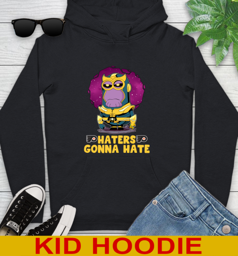 NHL Hockey Philadelphia Flyers Haters Gonna Hate Thanos Minion Marvel Shirt Youth Hoodie 3 NHL Hockey Philadelphia Flyers Haters Gonna Hate Thanos Minion Marvel Shirt Youth Hoodie - Image 3