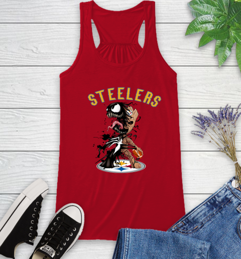 NFL Pittsburgh Steelers Football Venom Groot Guardians Of The Galaxy Racerback Tank 6