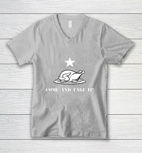 Thanksgiving Come And Take It Turkey Dinner V-Neck T-Shirt 3