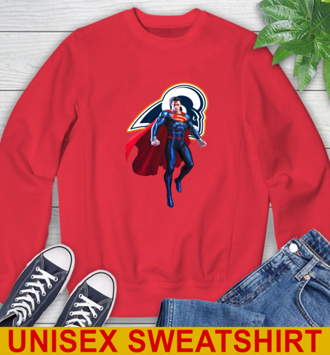 NFL Superman DC Sports Football Los Angeles Rams Sweatshirt 10