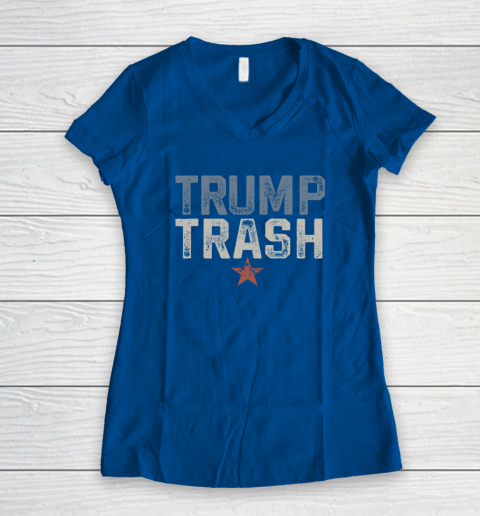 Trump Trash 2024 Grunge Vintage Garbage for Trump Women's V-Neck T-Shirt 5