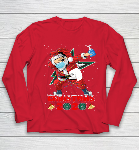 Dallas Stars Funny Santa Claus Dabbing Christmas 2020 NHL Youth Long Sleeve 8