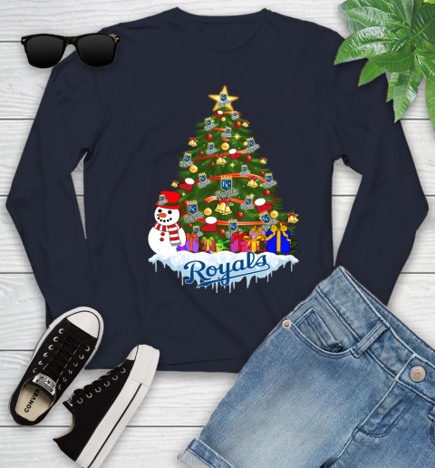 Kansas City Royals Merry Christmas MLB Baseball Sports Youth Long Sleeve 3