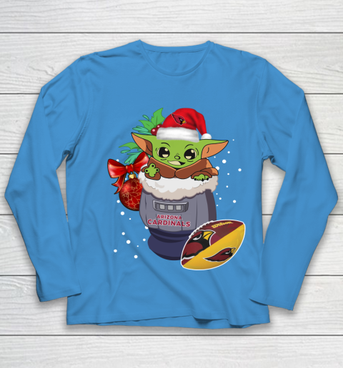 Arizona Cardinals Christmas Baby Yoda Star Wars Funny Happy NFL Youth Long Sleeve 7