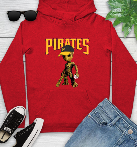 MLB Pittsburgh Pirates Groot Guardians Of The Galaxy Baseball Youth Hoodie 11