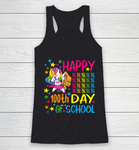 Happy 100th Day Of School Unicorn Racerback Tank