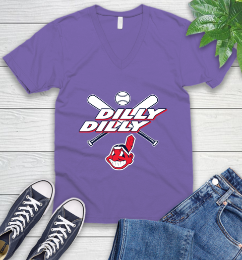 MLB Cleveland Indians Dilly Dilly Baseball Sports V-Neck T-Shirt 10
