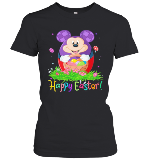 Disney Mickey Mouse Happy Easter Flower Women's T-Shirt
