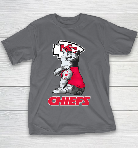 NFL Football My Cat Loves Kansas City Chiefs Youth T-Shirt 6 NFL Football My Cat Loves Kansas City Chiefs Youth T-Shirt - Image 6