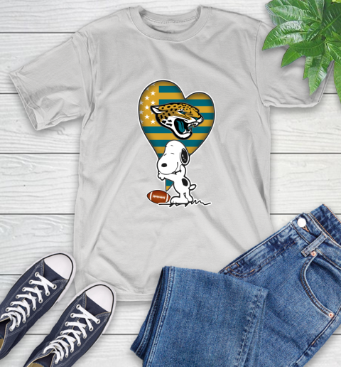 Jacksonville Jaguars NFL Football The Peanuts Movie Adorable Snoopy T-Shirt