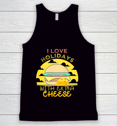 Happy Holidays With Cheese shirt Extra Cheeseburger Gift Tank Top